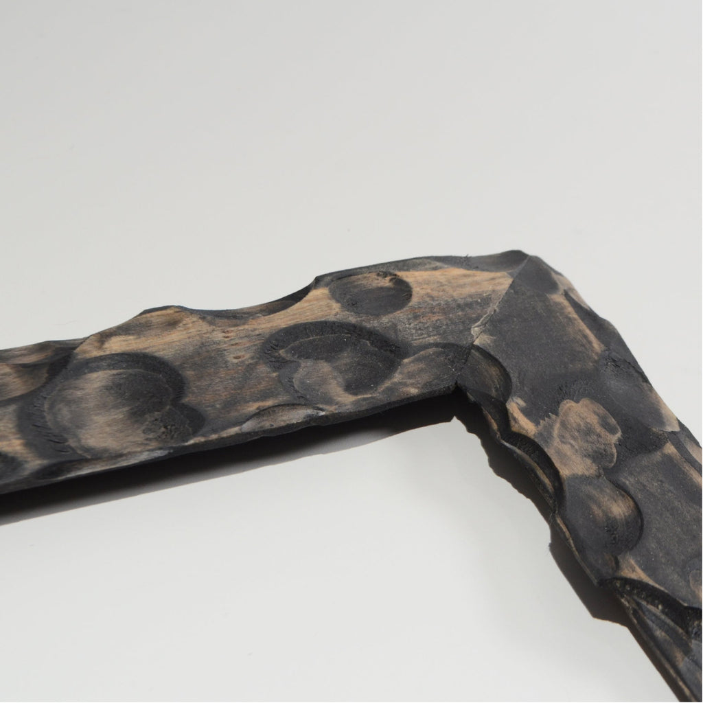 第3ワームホール：com / あぶく杢黒 /  abuku_b_03 / W33.5cm × H44.5cm / ビカクシダの額