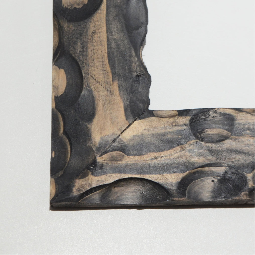 第3ワームホール：com / あぶく杢黒 /  abuku_b_03 / W33.5cm × H44.5cm / ビカクシダの額