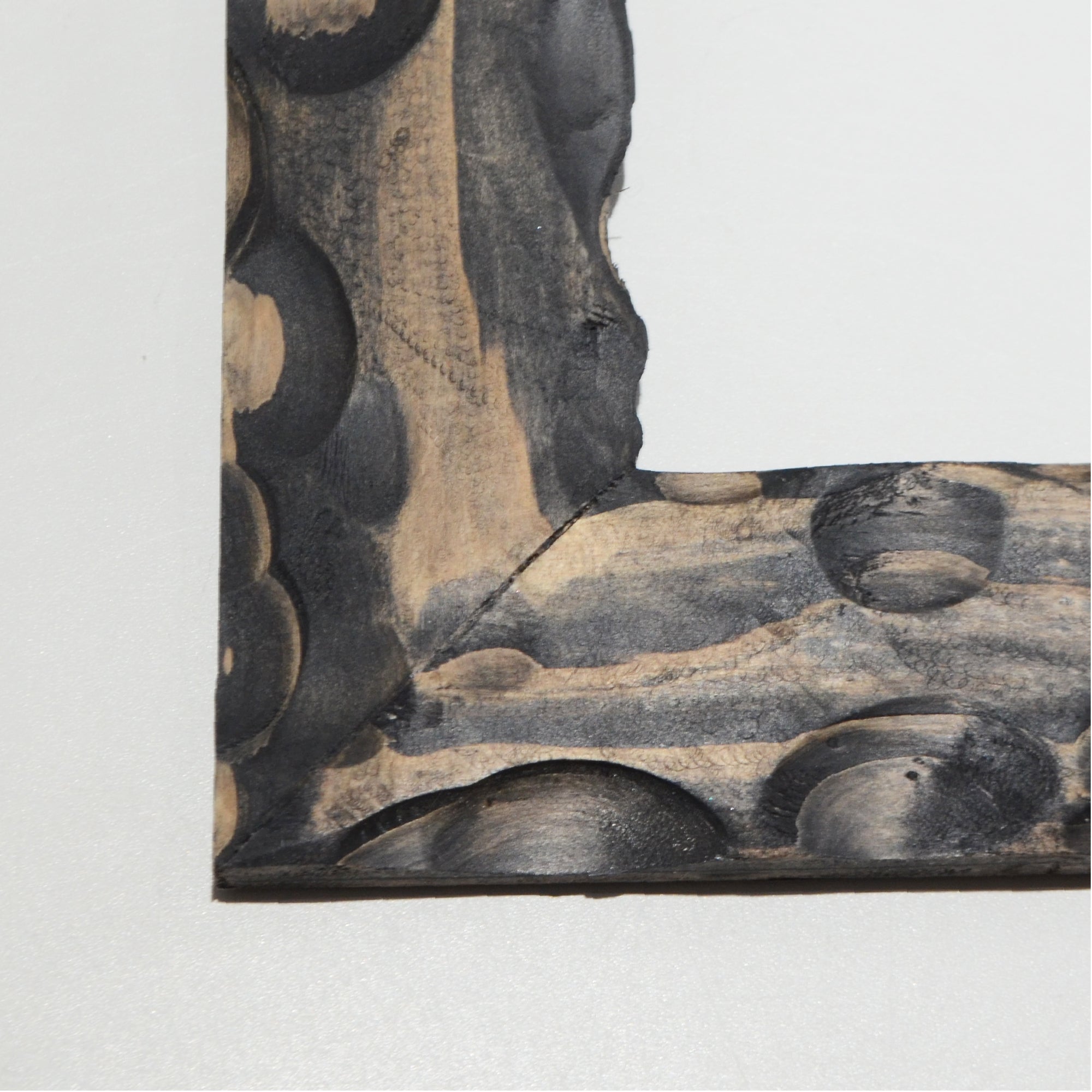 第3ワームホール：com / あぶく杢黒 /  abuku_b_03 / W33.5cm × H44.5cm / ビカクシダの額