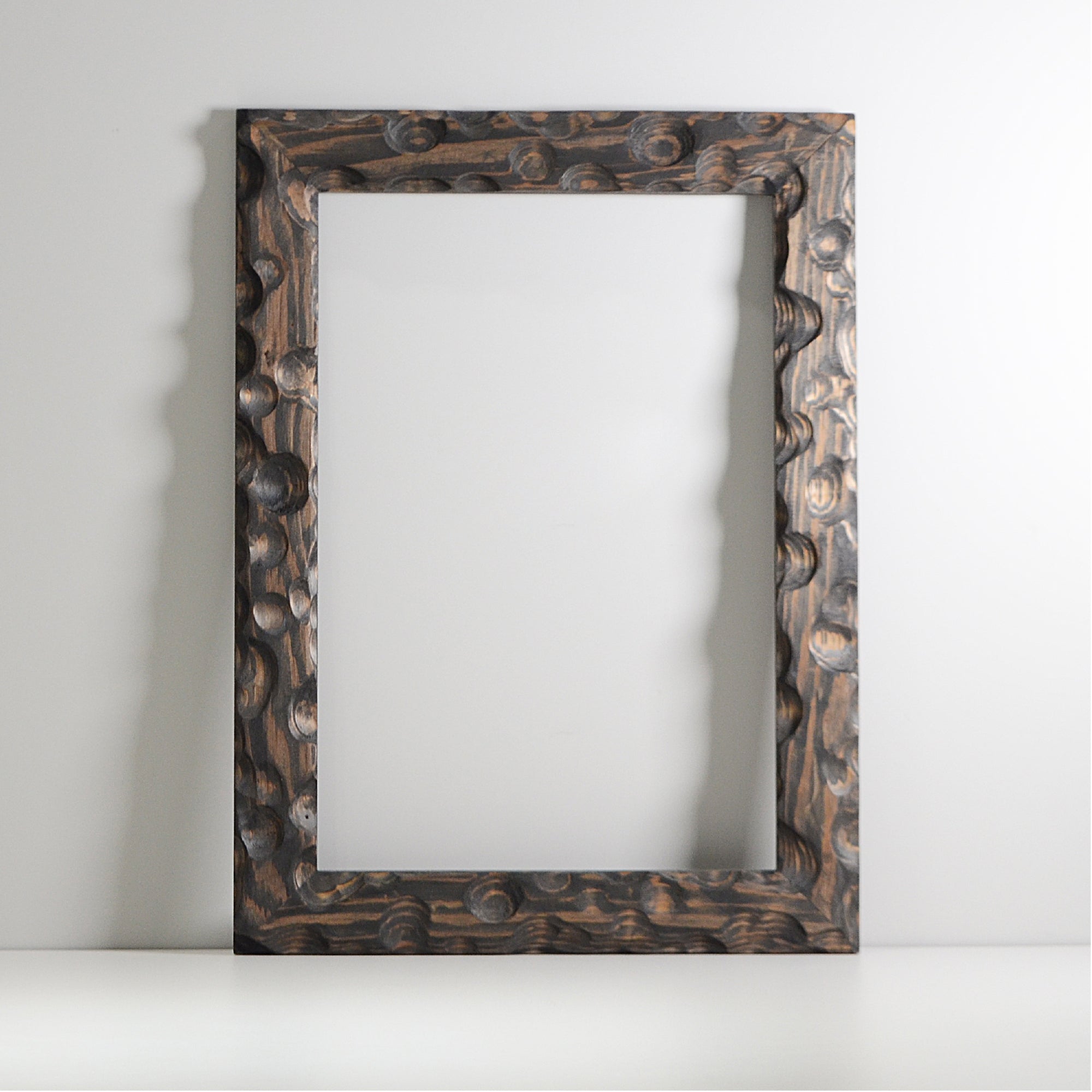 第3ワームホール：com / あぶく杢黒 /  abuku_b_04 / W33.5cm × H45.5cm / ビカクシダの額