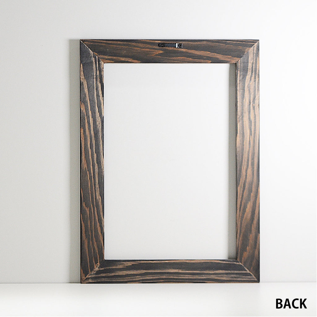 第3ワームホール：com / あぶく杢黒 /  abuku_b_04 / W33.5cm × H45.5cm / ビカクシダの額