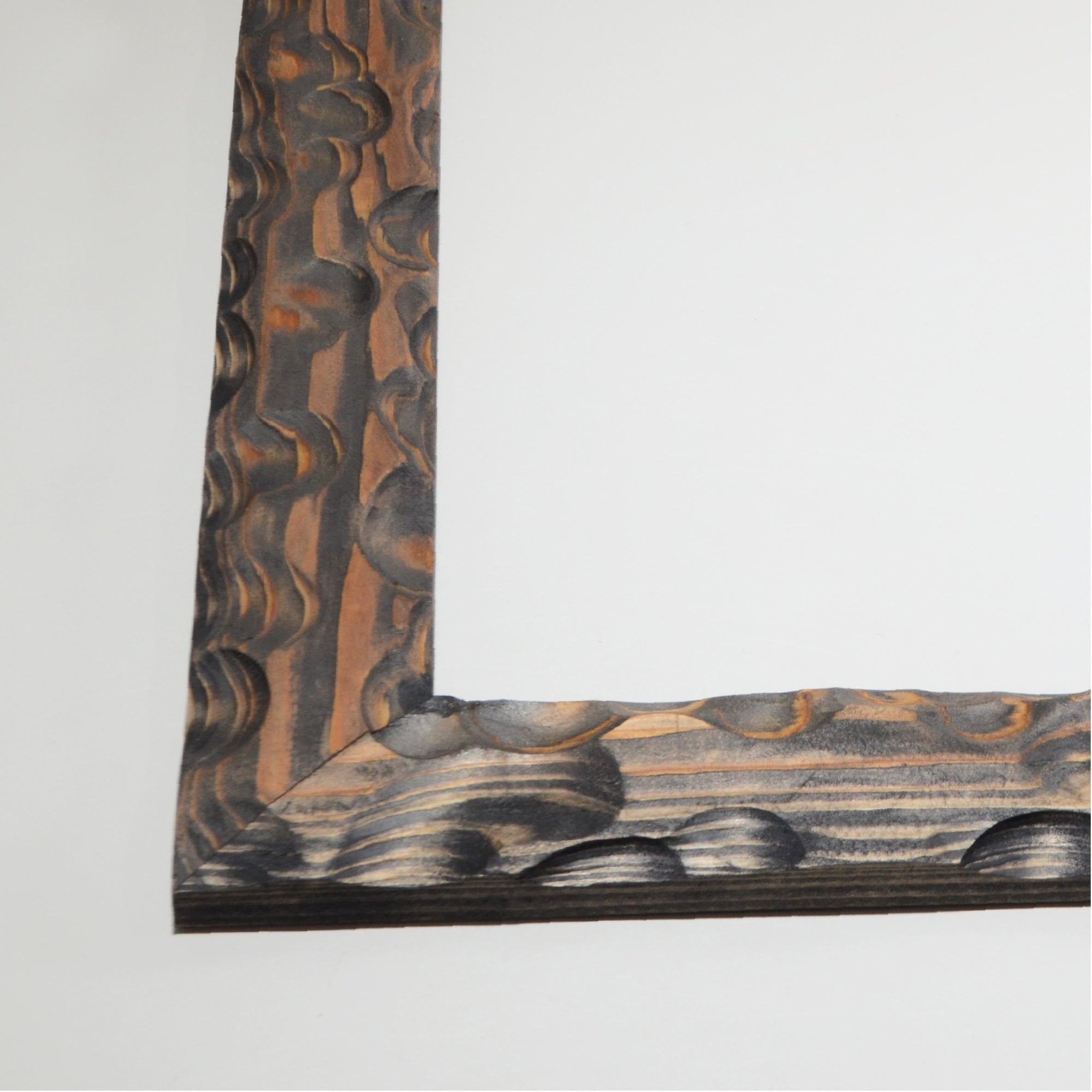 第3ワームホール：com / あぶく杢黒 /  abuku_b_05 / W33cm × H44.5cm / ビカクシダの額