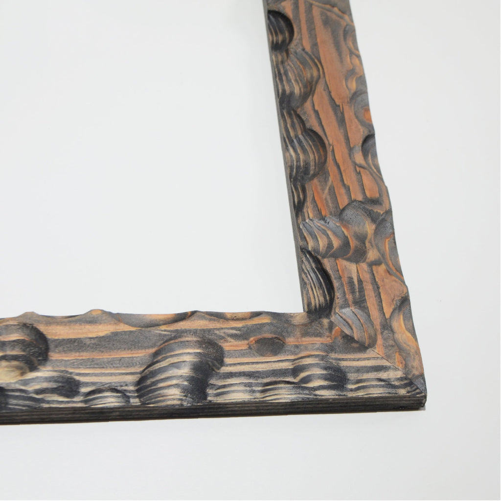 第3ワームホール：com / あぶく杢黒 /  abuku_b_05 / W33cm × H44.5cm / ビカクシダの額