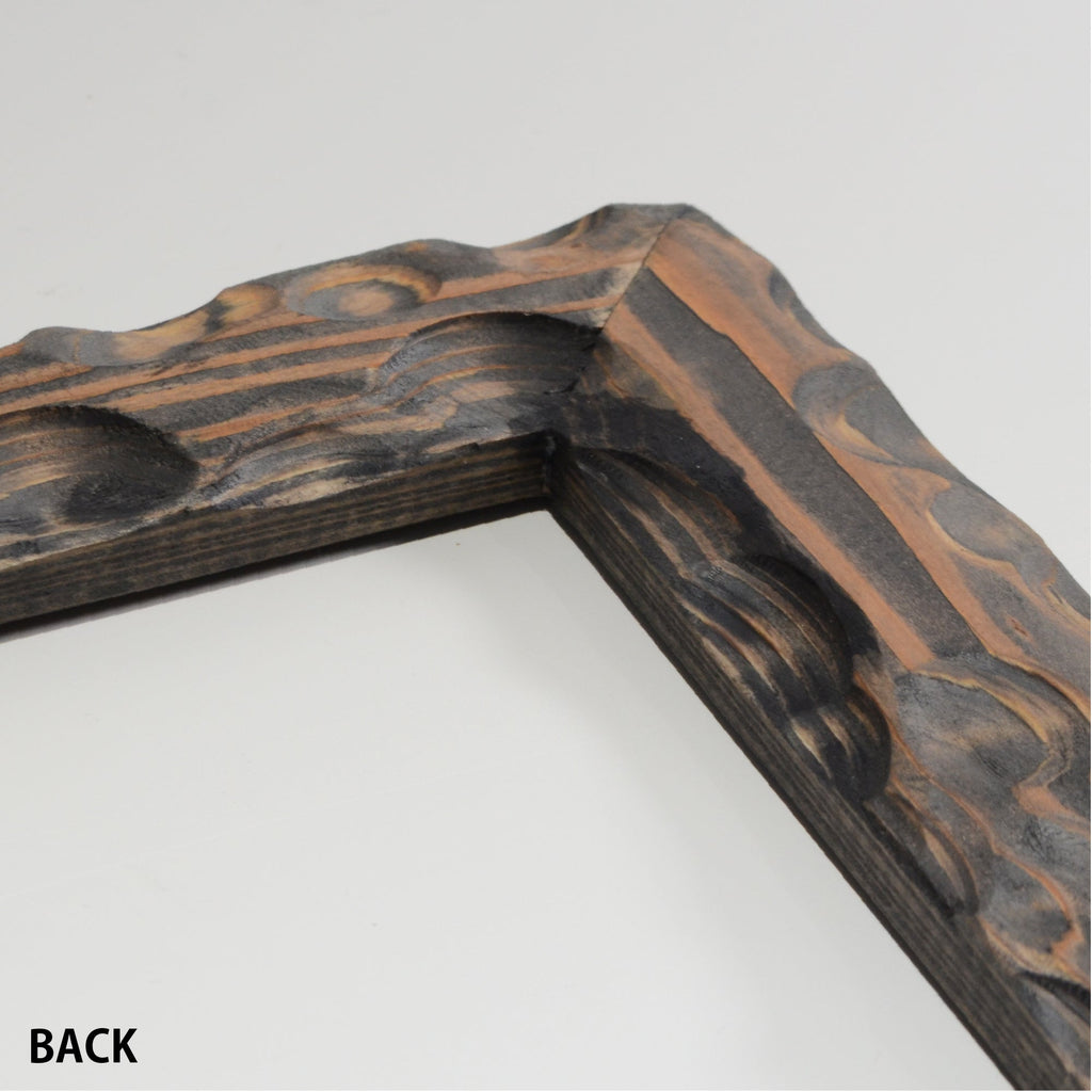 第3ワームホール：com / あぶく杢黒 /  abuku_b_05 / W33cm × H44.5cm / ビカクシダの額