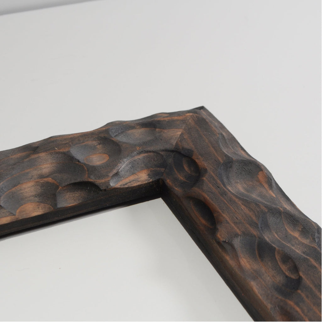 第3ワームホール：com / あぶく杢黒 /  abuku_b_06 / W34cm × H45.4cm / ビカクシダの額