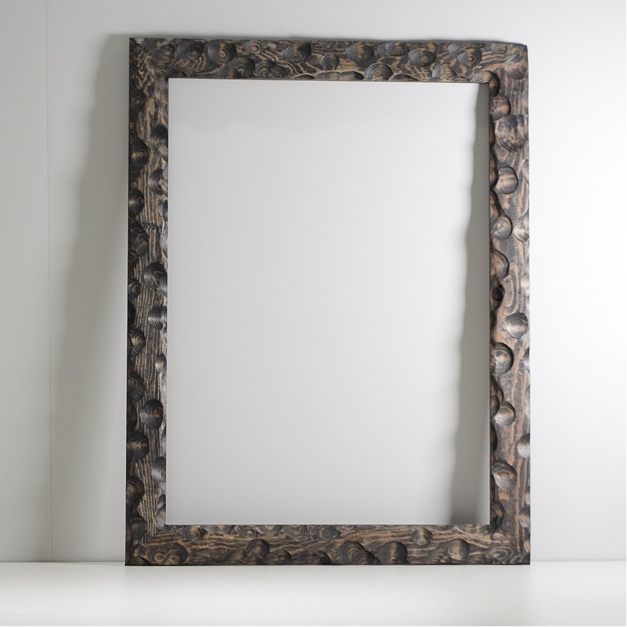 第3ワームホール：com / あぶく杢黒 /  abuku_b_07 / W45.5cm × H59.3cm / ビカクシダの額