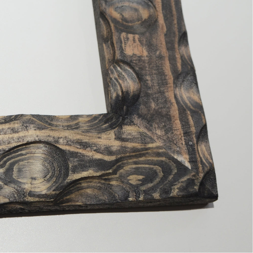 第3ワームホール：com / あぶく杢黒 /  abuku_b_07 / W45.5cm × H59.3cm / ビカクシダの額