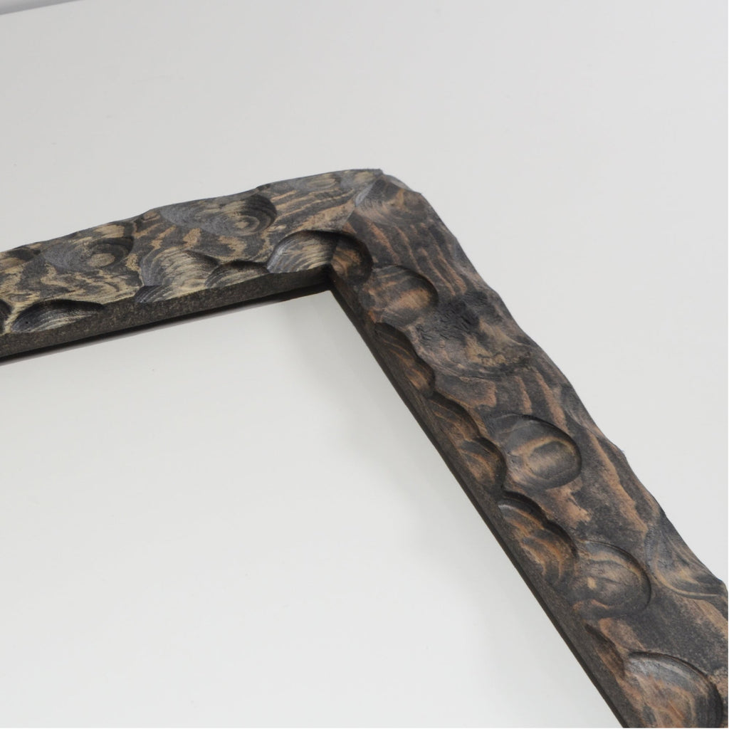第3ワームホール：com / あぶく杢黒 /  abuku_b_07 / W45.5cm × H59.3cm / ビカクシダの額