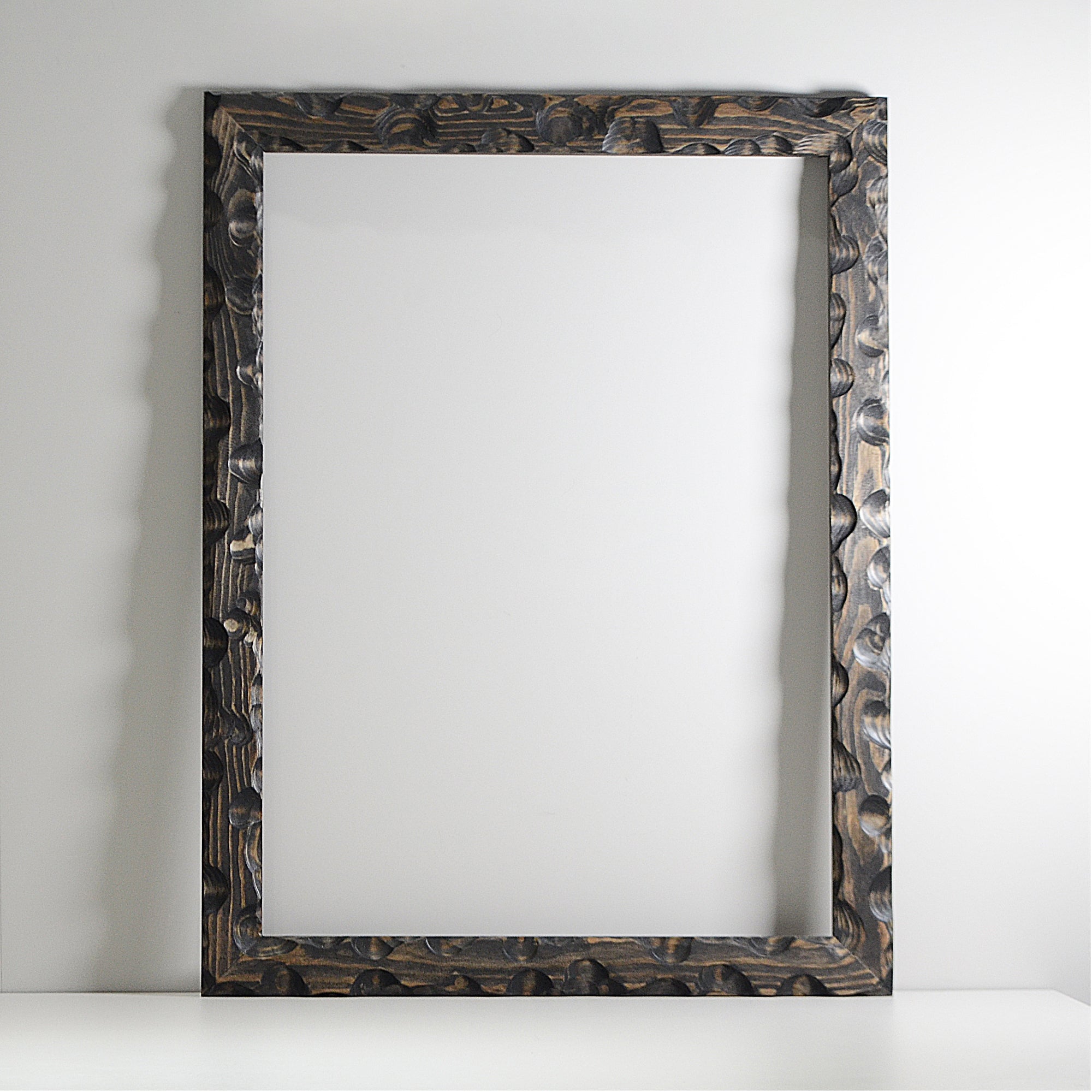 第3ワームホール：com / あぶく杢黒 /  abuku_b_08 / W44.6cm × H59cm / ビカクシダの額