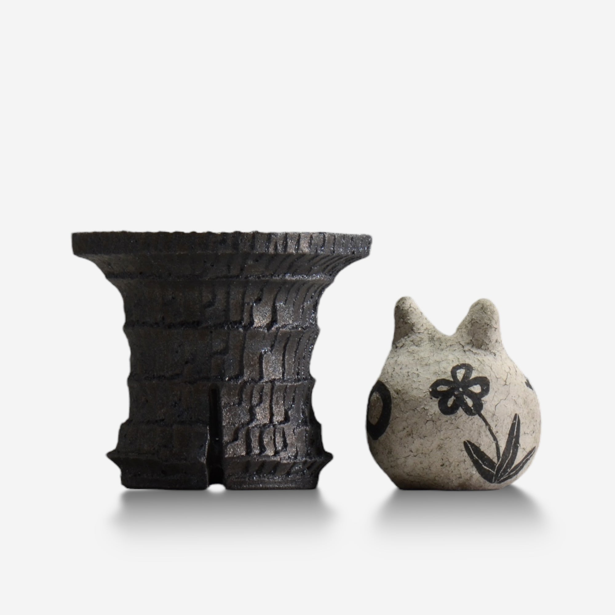 沼野秀章 / black_wrap 15/  約 φ13.1cm  /  植木鉢