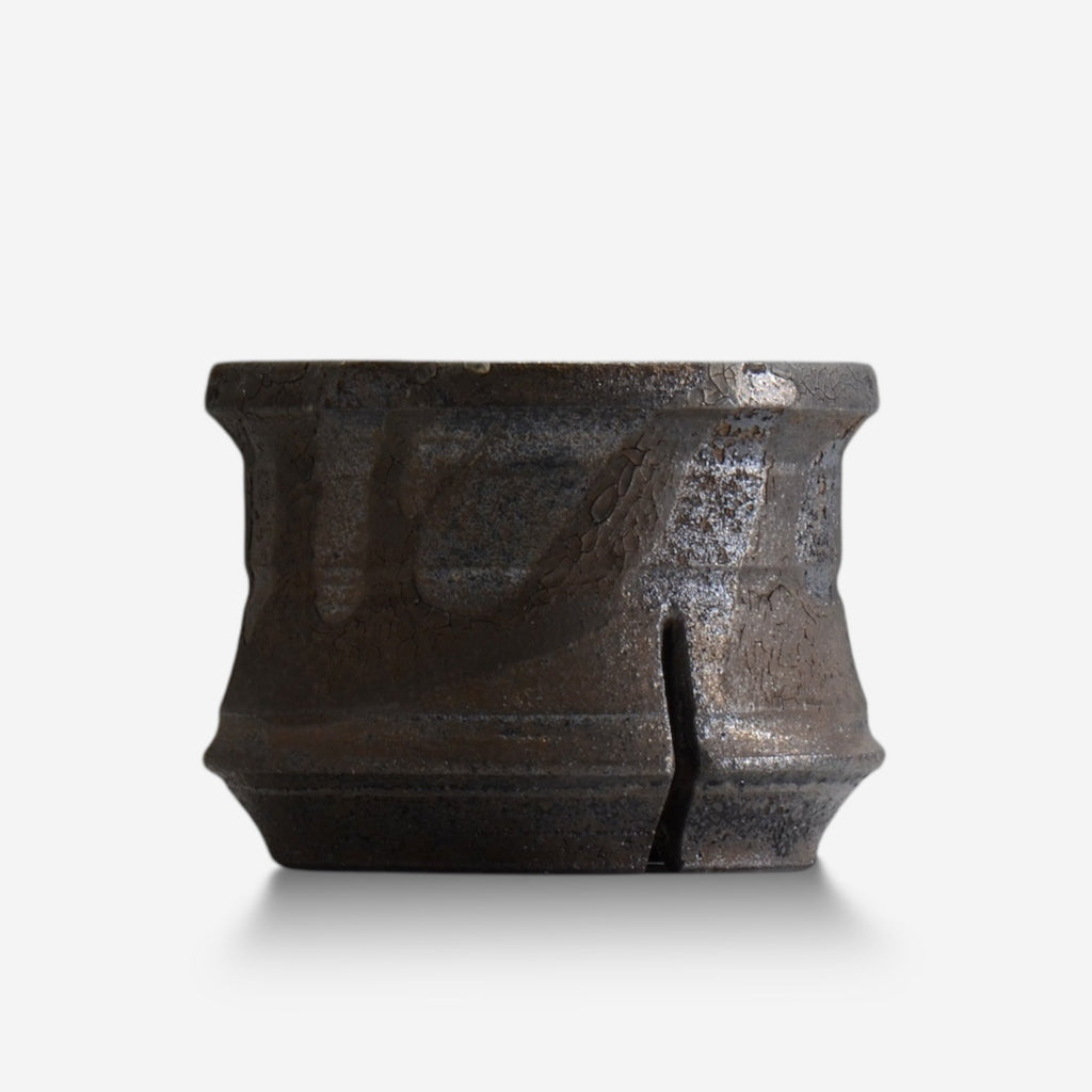 沼野秀章 / black_wrap 18/  約 φ14.4cm  /  植木鉢