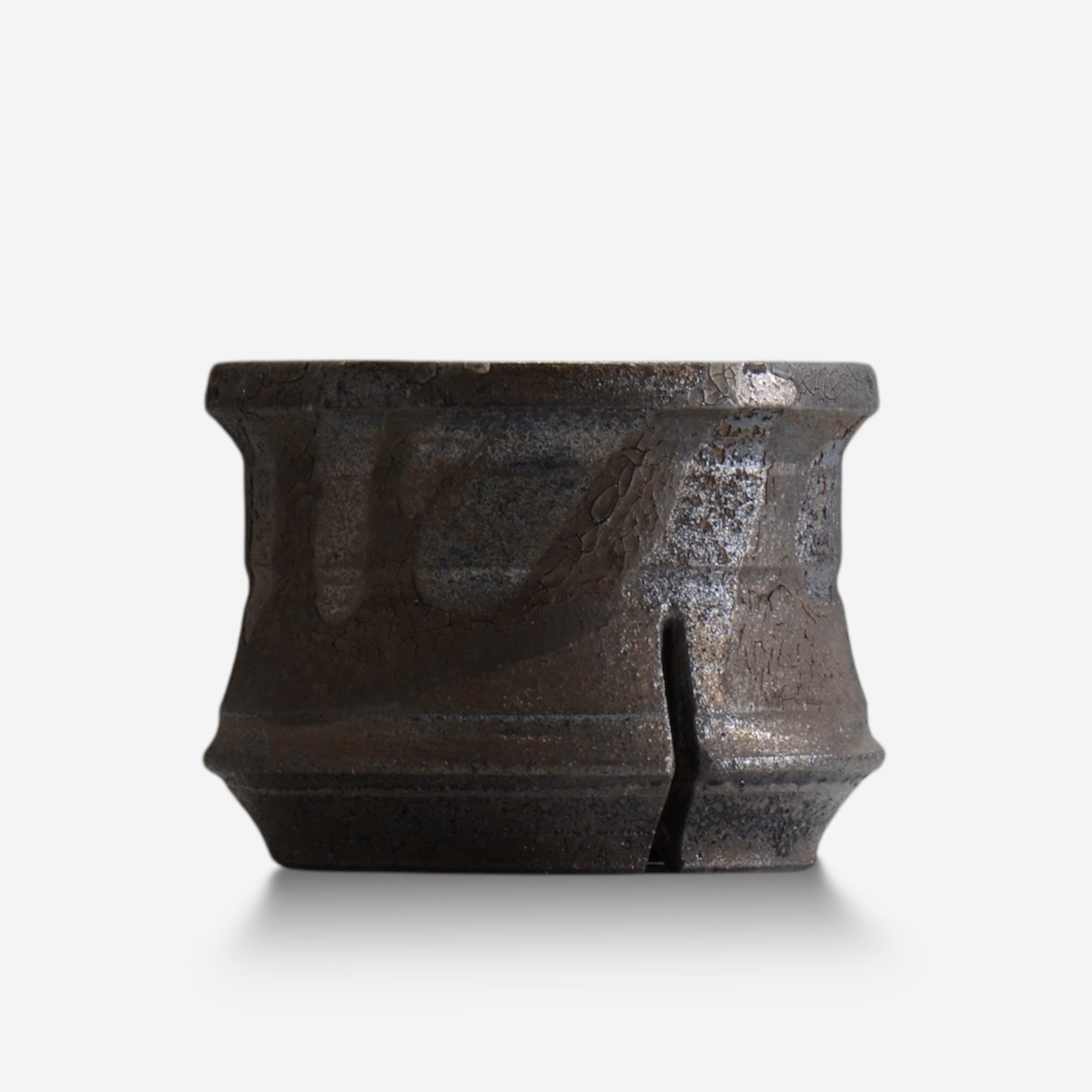 沼野秀章 / black_wrap 18/  約 φ14.4cm  /  植木鉢