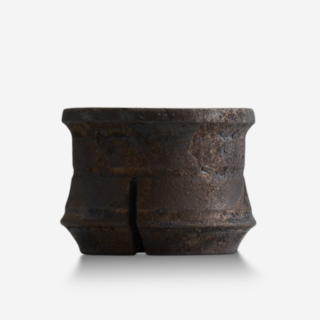 沼野秀章 / black_wrap 18/  約 φ14.4cm  /  植木鉢