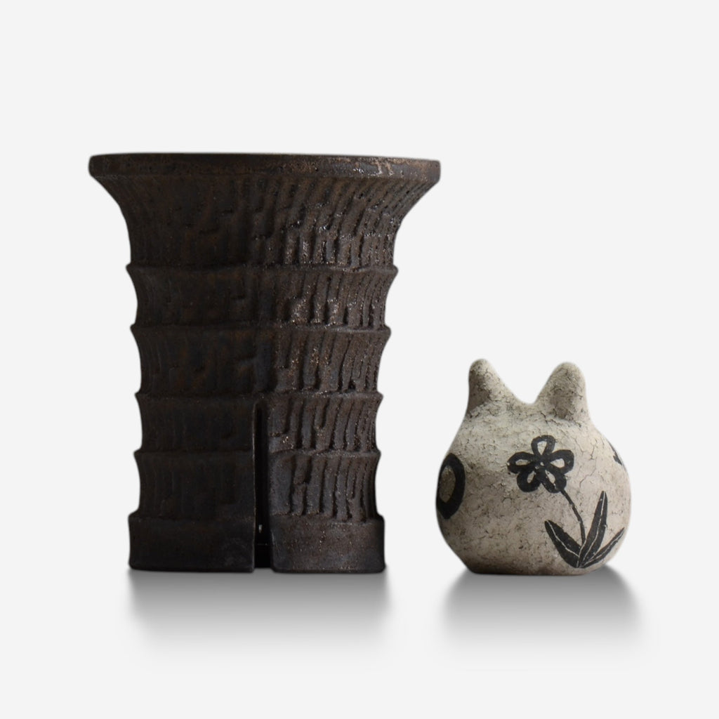 沼野秀章 / black_wrap 19/  約 φ13.8cm  /  植木鉢