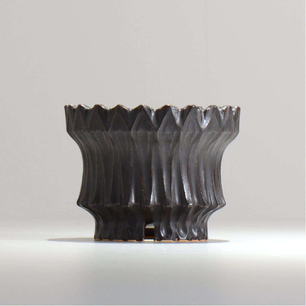 中野 明彦 / KIRIKO‗n03 / 約 φ12.5cm / M / ブラック / 植木鉢