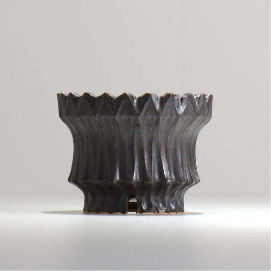 中野 明彦 / KIRIKO‗n03 / 約 φ12.5cm / M / ブラック / 植木鉢