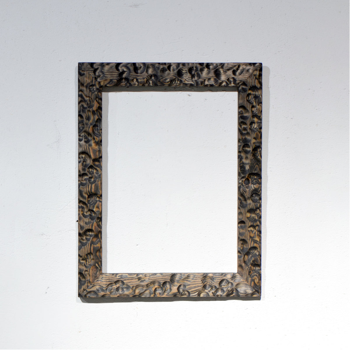 第3ワームホール：com / あぶく杢黒（赤松） /  com03_abl03_xl / W34.7cm × H44.5cm / ビカクシダ額
