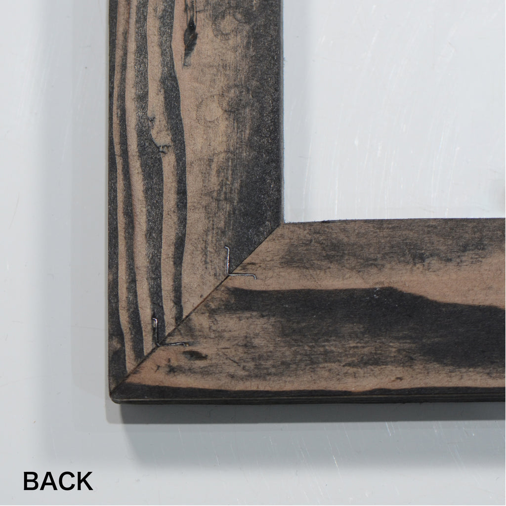 第3ワームホール：com / あぶく杢黒（ツガ） /  com03_abl04_xl / W35cm × H45.3cm / ビカクシダ額