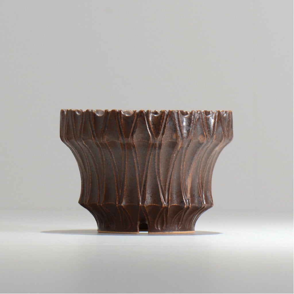 中野 明彦 / KIRIKO‗n09 / 約 φ12cm / M / ダークブラウン / 植木鉢