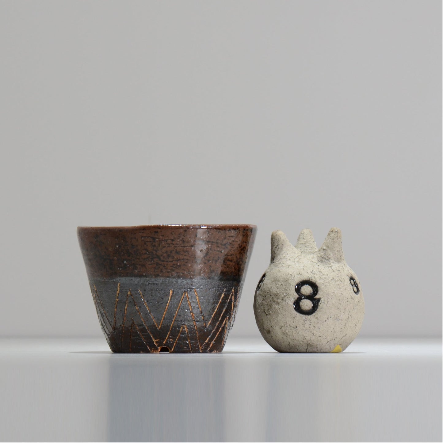 鈴木典子/  folk art 07 / 約 φ12.5cm / 植木鉢