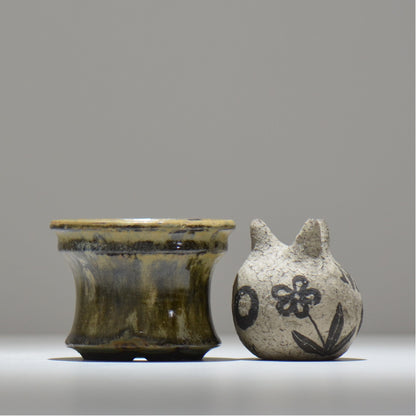 ヒノモトナツミ / 鈍-にび- / hn01_28nibi_s /  約 φ10.8cm / 植木鉢