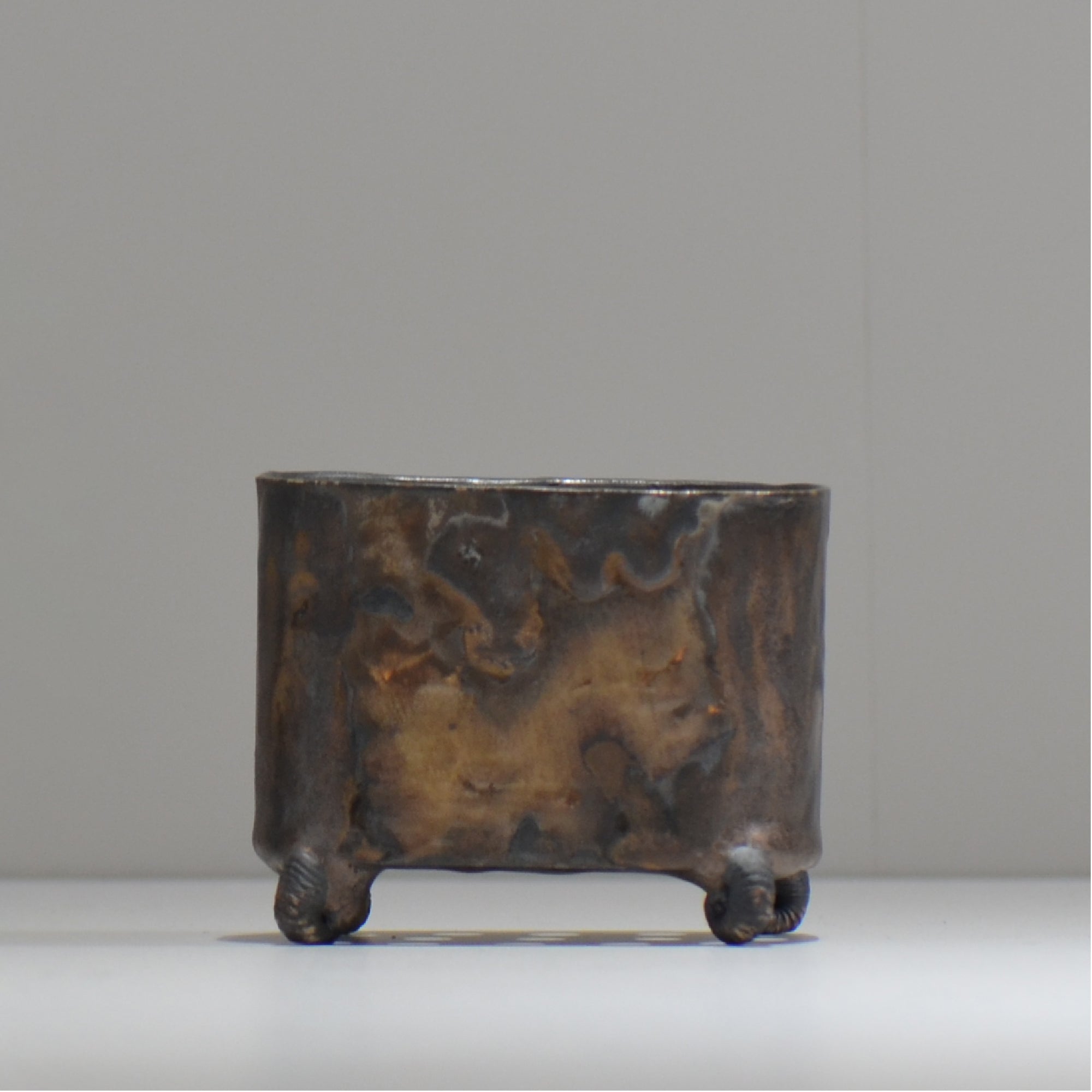 ♥志野 鉢 木箱付き 四方鉢 陶板 古玩 骨董品