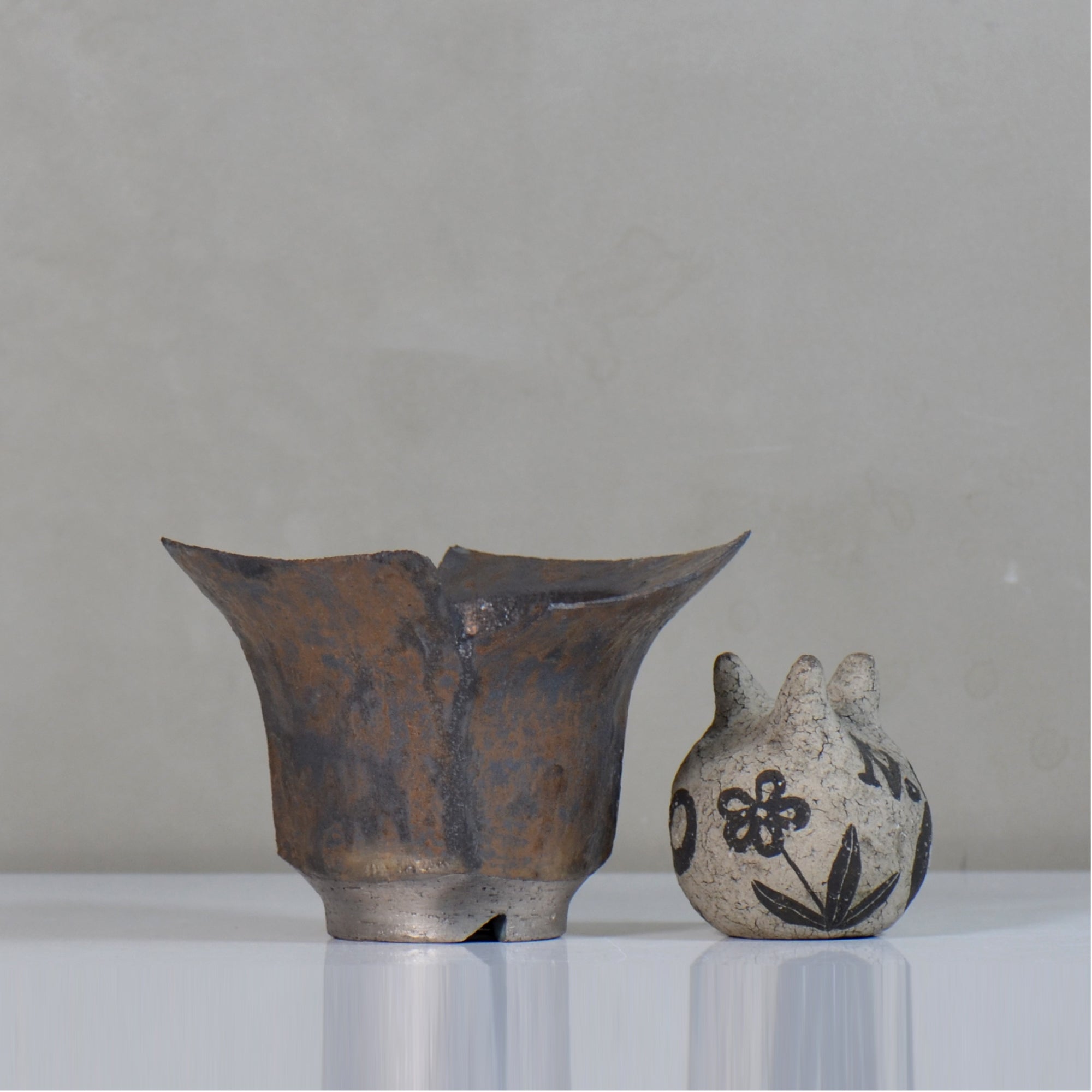 飯沼耕市 / 銹折鉢 / ik_so03_l /長辺 約17.3cm/ 内径約φ10.5cm
