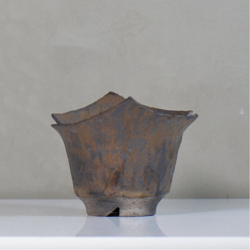 飯沼耕市 / 銹折鉢 / ik_so04_xl /長辺 約19.5cm/ 内径約φ10.5cm / 植木鉢