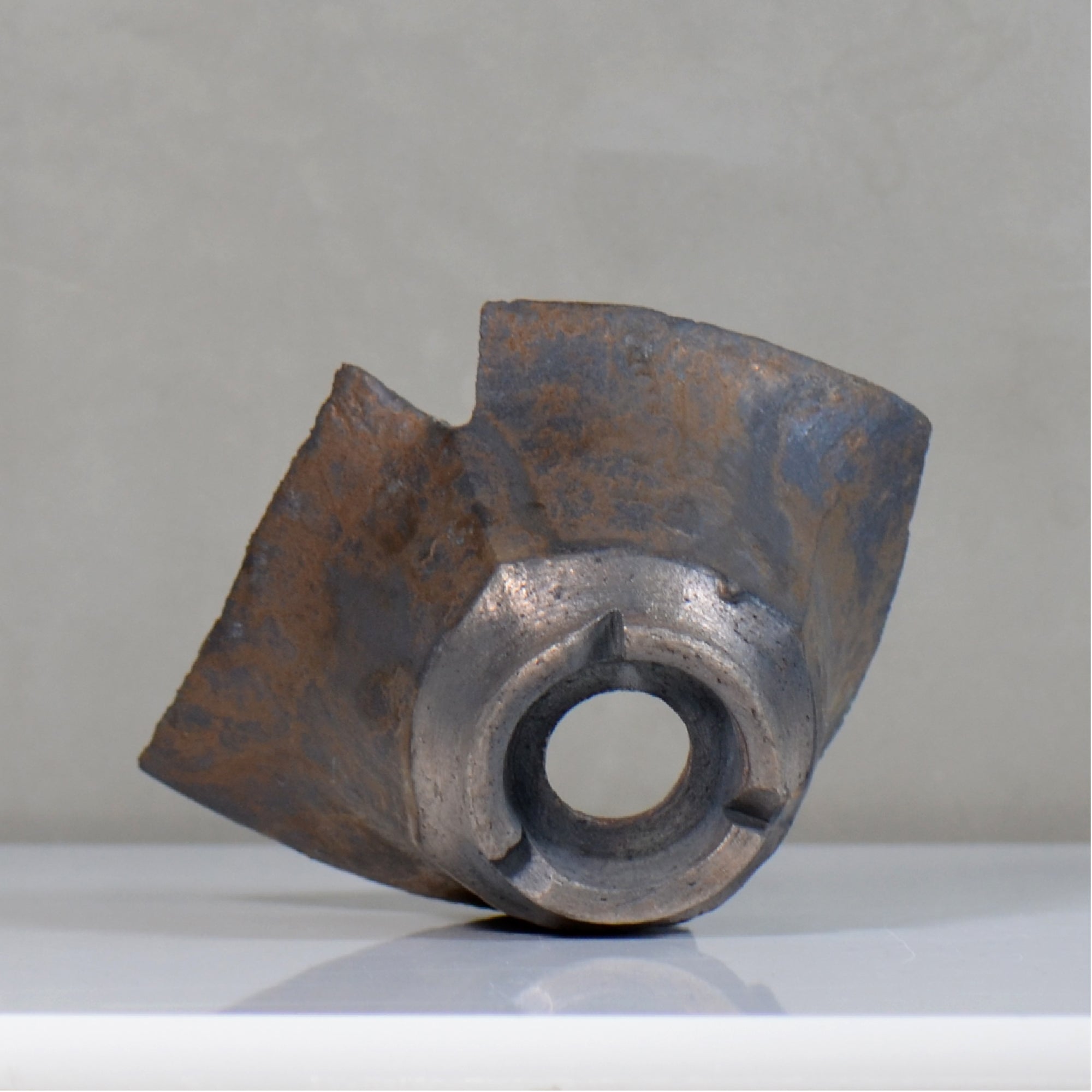 飯沼耕市 / 銹折鉢 / ik_so04_xl /長辺 約19.5cm/ 内径約φ10.5cm / 植木鉢