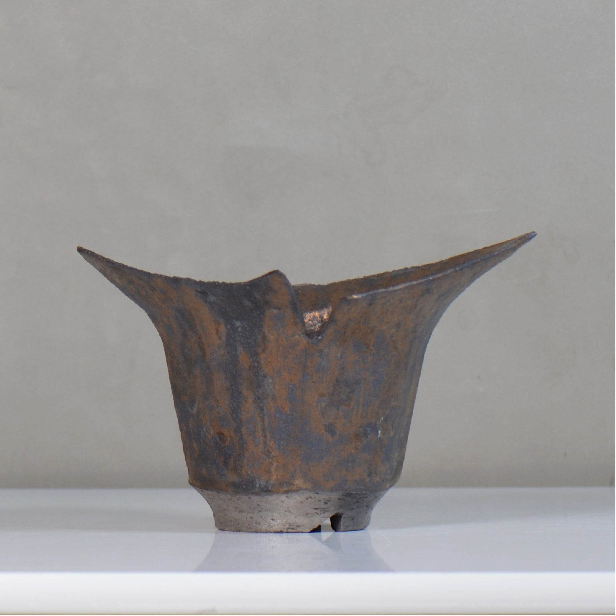 飯沼耕市 / 銹折鉢 / ik_so05_xl /長辺 約20.5cm/ 内径約φ10.5cm / 植木鉢