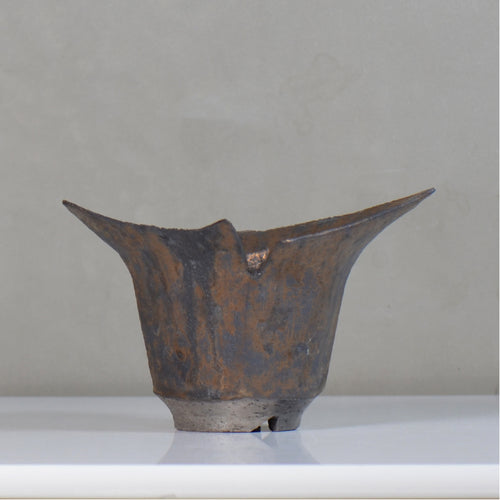 飯沼耕市 / 銹折鉢 / ik_so05_xl /長辺 約20.5cm/ 内径約φ10.5cm / 植木鉢