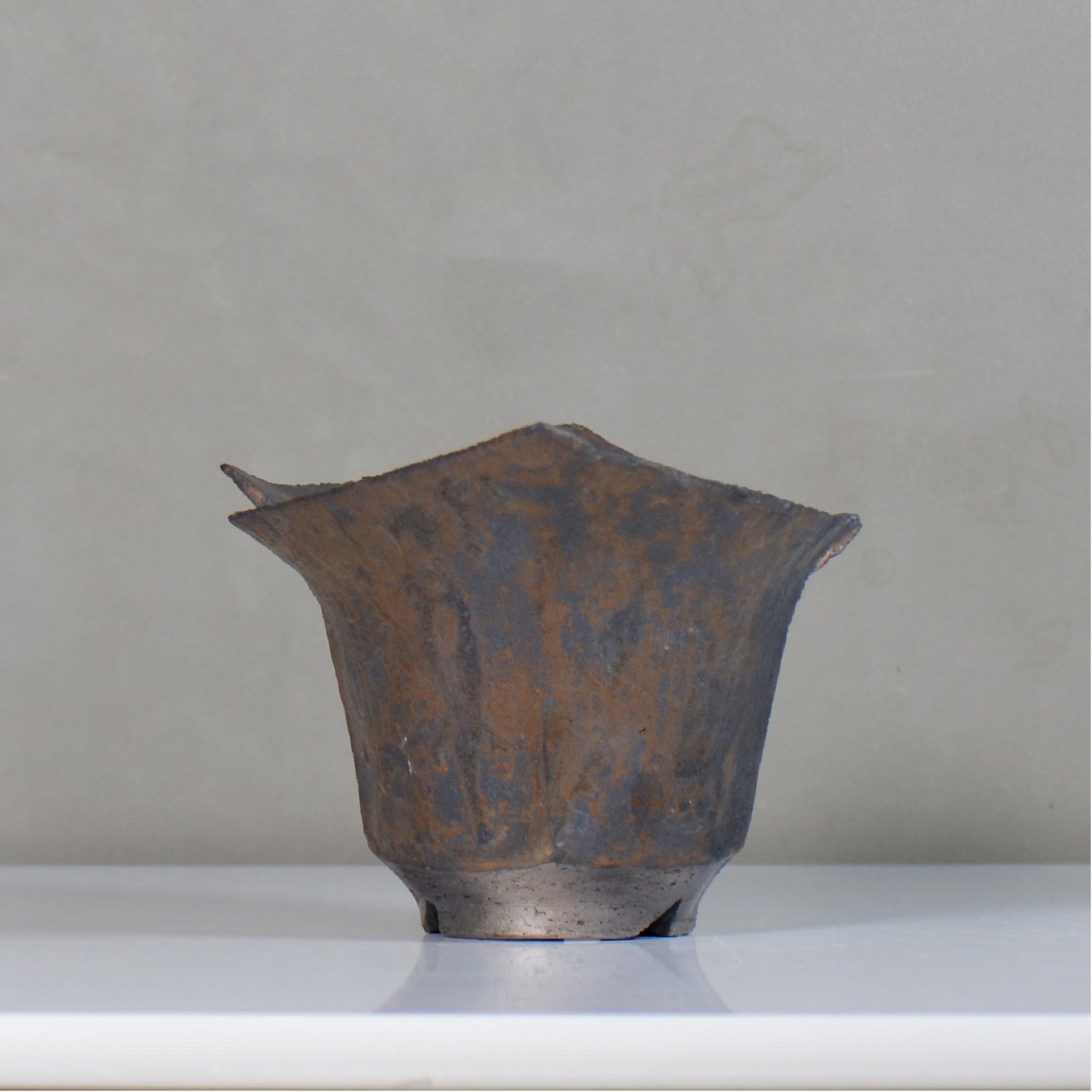 飯沼耕市 / 銹折鉢 / ik_so05_xl /長辺 約20.5cm/ 内径約φ10.5cm