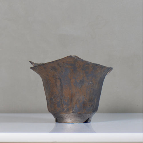 飯沼耕市 / 銹折鉢 / ik_so05_xl /長辺 約20.5cm/ 内径約φ10.5cm / 植木鉢