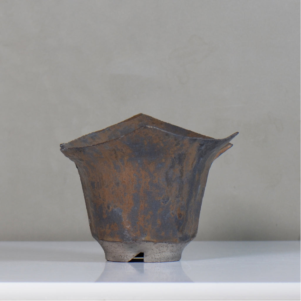 飯沼耕市 / 銹折鉢 / ik_so05_xl /長辺 約20.5cm/ 内径約φ10.5cm / 植木鉢