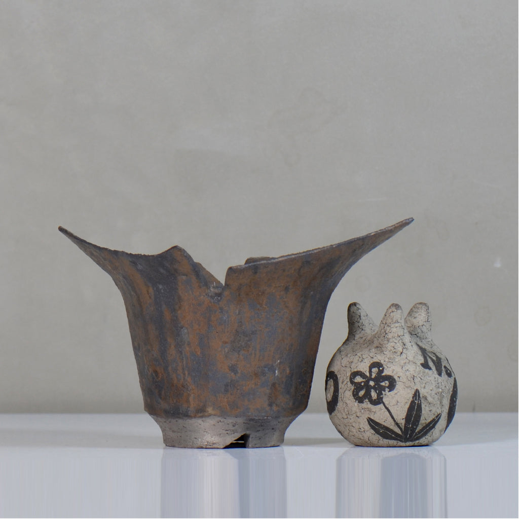 飯沼耕市 / 銹折鉢 / ik_so05_xl /長辺 約20.5cm/ 内径約φ10.5cm / 植木鉢