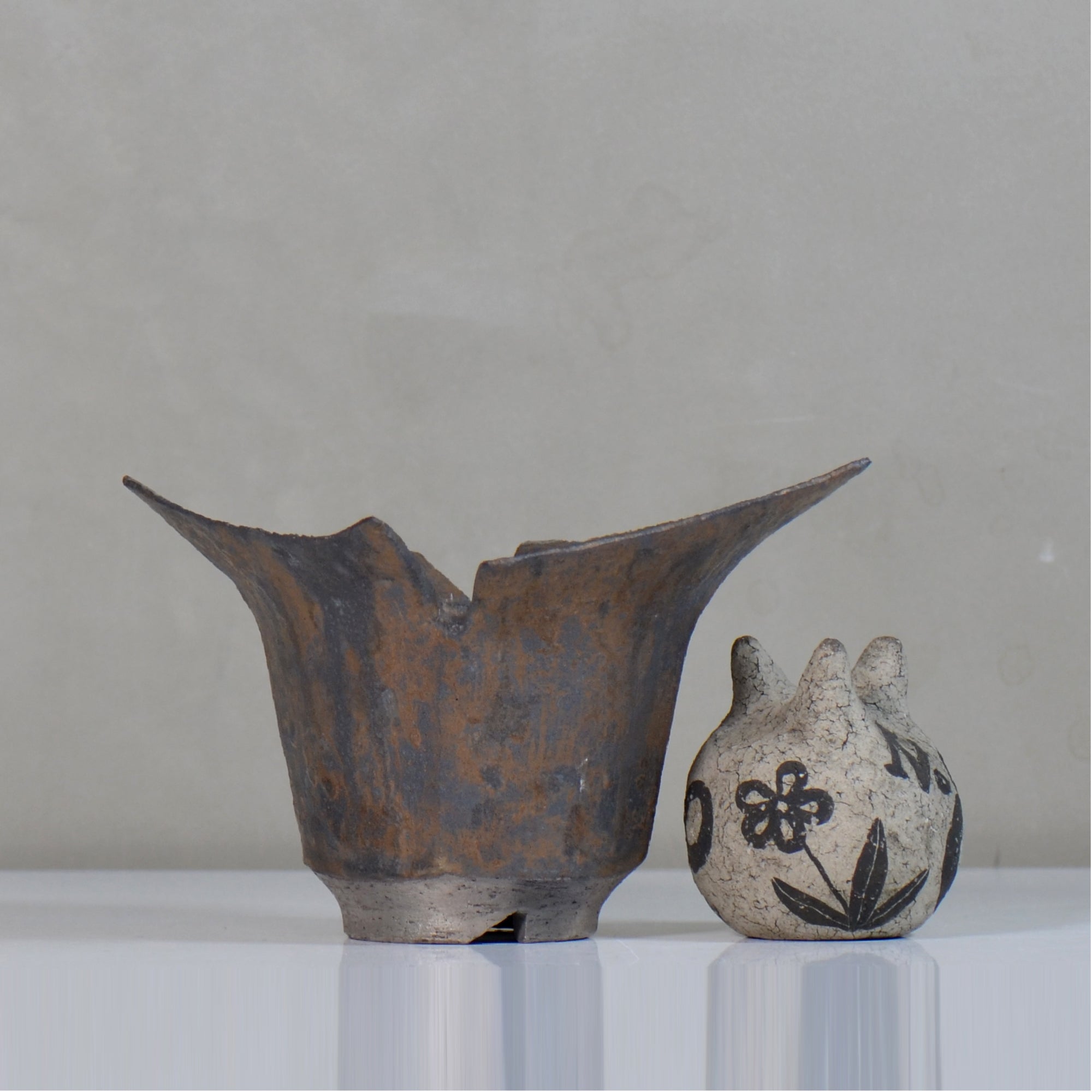 飯沼耕市 / 銹折鉢 / ik_so05_xl /長辺 約20.5cm/ 内径約φ10.5cm / 植木鉢