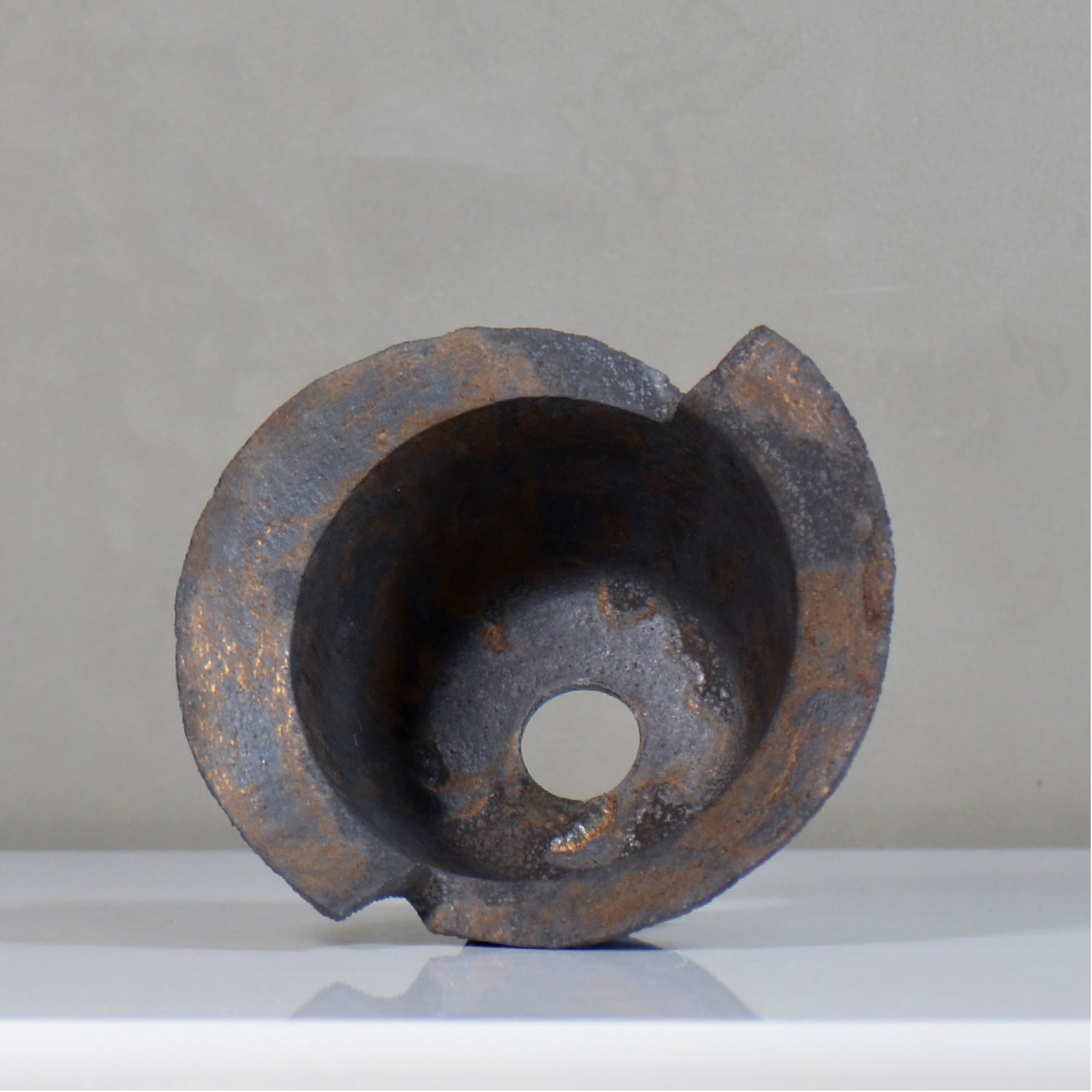 飯沼耕市 / 銹折鉢 / ik_so06_l /長辺 約15.5cm/ 内径約φ11cm / 植木鉢