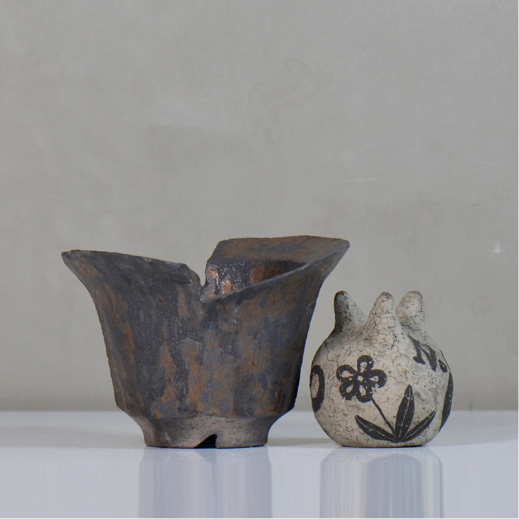 飯沼耕市 / 銹折鉢 / ik_so06_l /長辺 約15.5cm/ 内径約φ11cm / 植木鉢