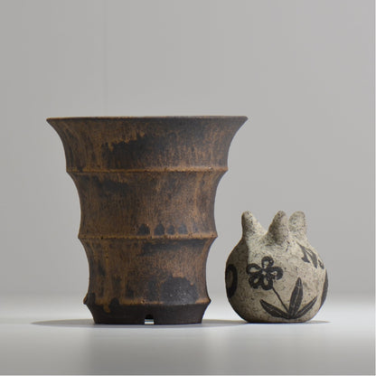 I - moniee / KUROKINUN/ im_kk08_m / 約 φ14.8cm / 植木鉢