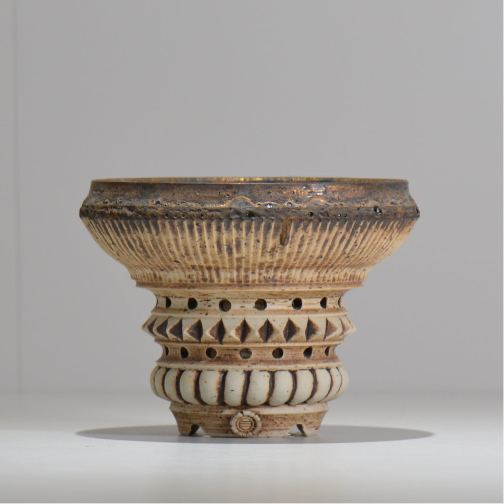 陶房Kibi / Skull type/ itk1_sk01_m / 約 φ14cm / 植木鉢