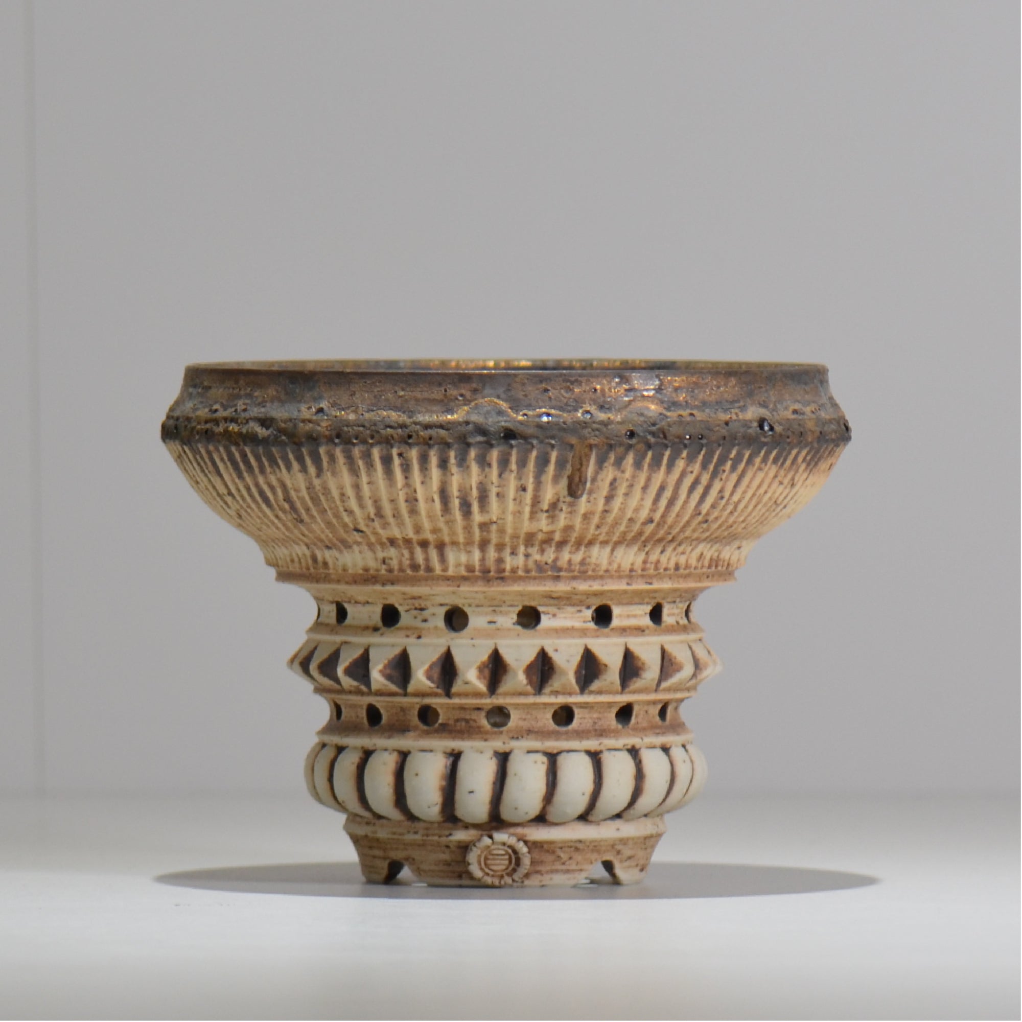 陶房Kibi / Skull type/ itk1_sk01_m / 約 φ14cm / 植木鉢