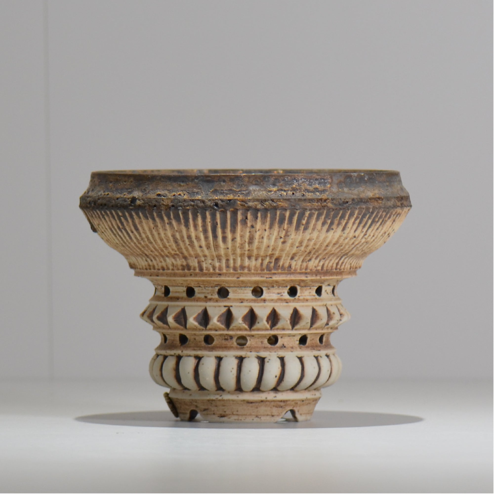 陶房Kibi / Skull type/ itk1_sk01_m / 約 φ14cm / 植木鉢