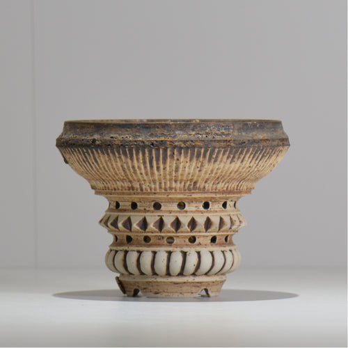 陶房Kibi / Skull type/ itk1_sk01_m / 約 φ14cm / 植木鉢