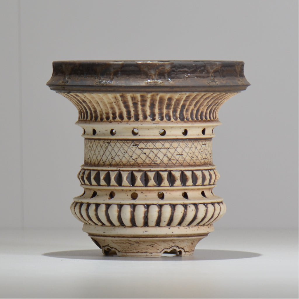 陶房Kibi / Skull type/ itk1_sk02_m / 約 φ15cm / 植木鉢