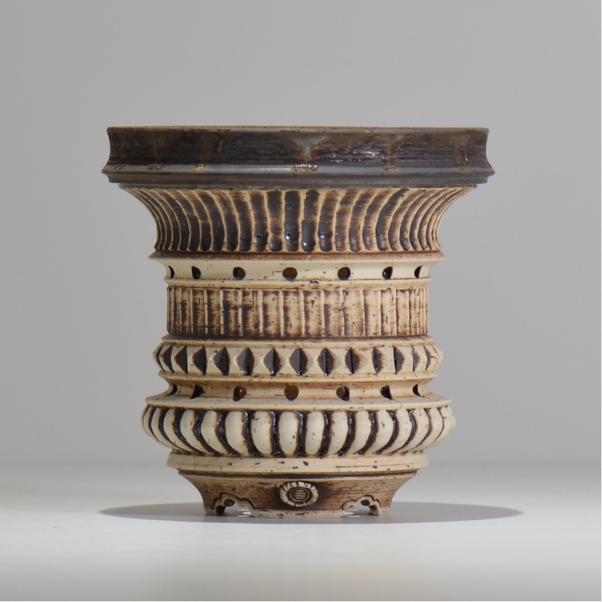 陶房Kibi / Skull type / itk1_sk03_m / 約 φ15cm / 植木鉢