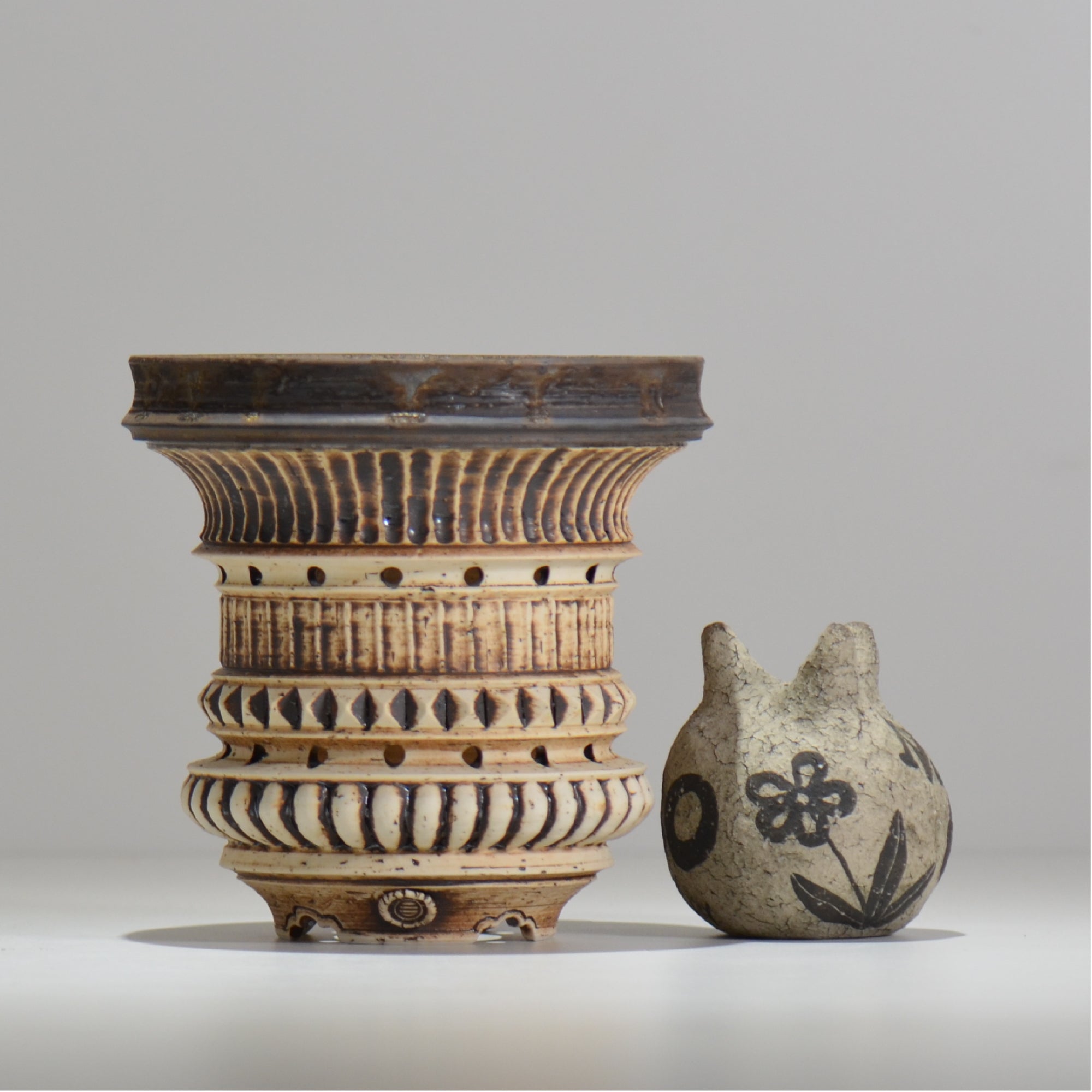 陶房Kibi / Skull type / itk1_sk03_m / 約 φ15cm / 植木鉢