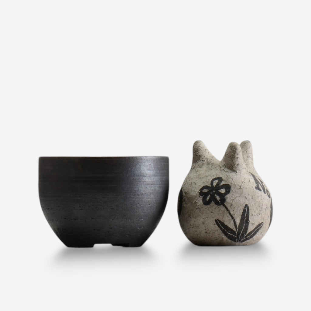 齋藤研一 / 銀黒 ken3 - bl030 / 約φ10cm / 植木鉢