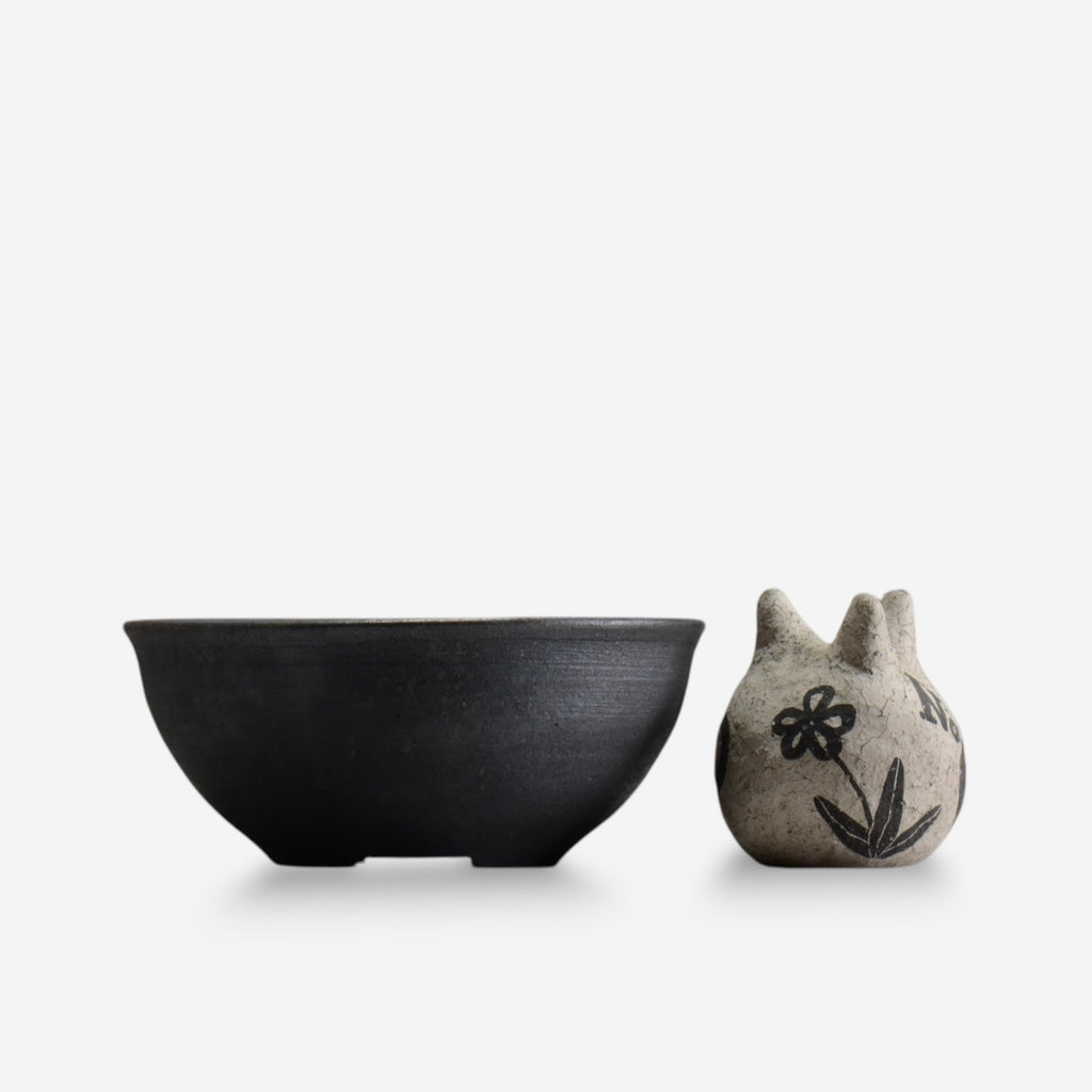 齋藤研一 / 銀黒 ken3 - bl033 約φ17.5cm / 植木鉢