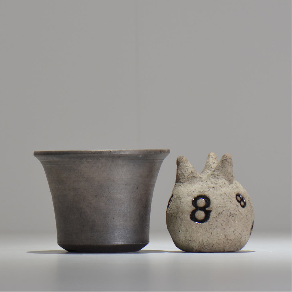 齋藤研一 / 銀黒 / ken2_bl005/ 約φ11.7cm / 植木鉢