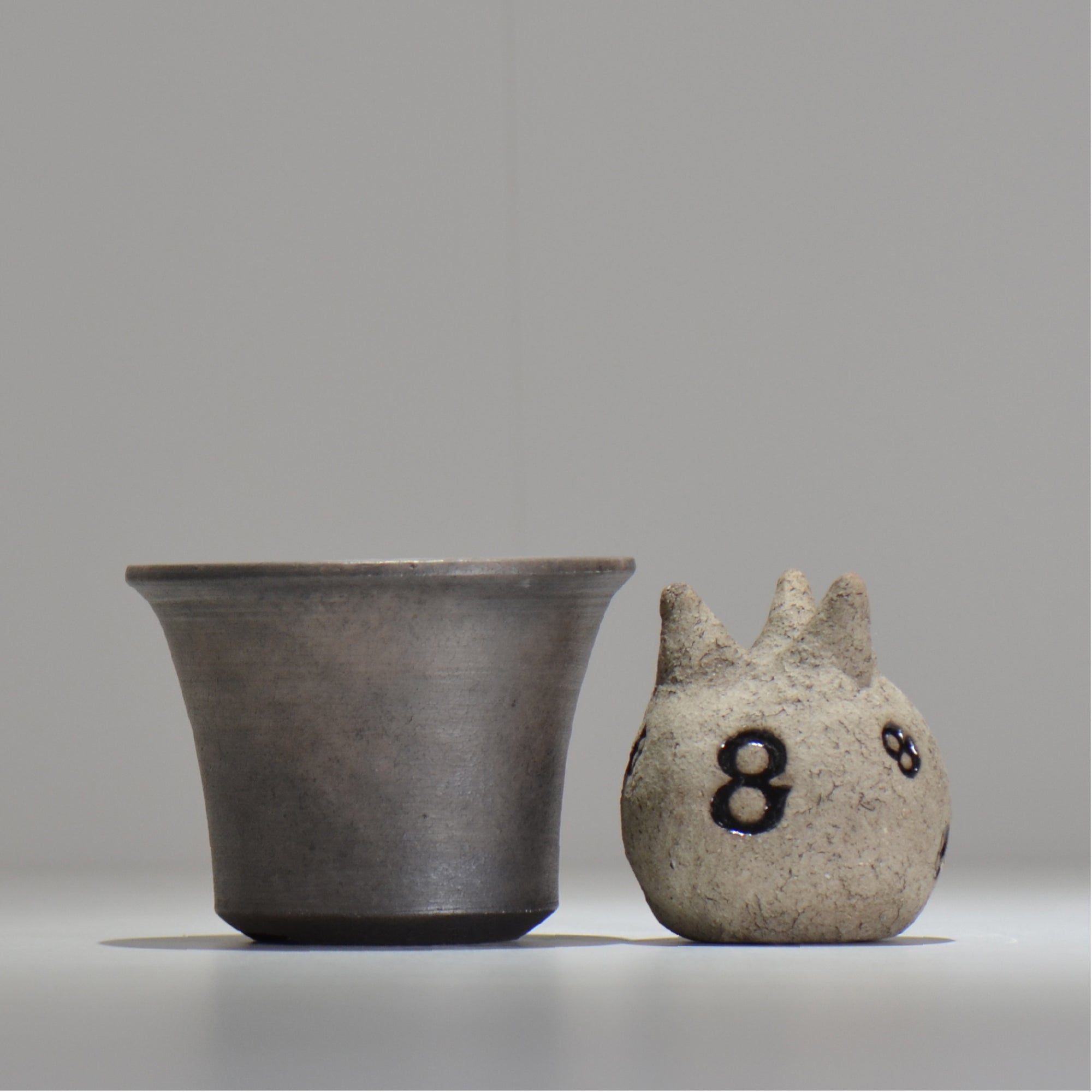 齋藤研一 / 銀黒 / ken2_bl005/ 約φ11.7cm / 植木鉢